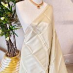 Soft silk with small flower and leaf buttas