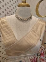 Semi tussar with bird embroidery and zari border - Image 3