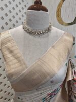 Semi tussar with bird embroidery and zari border - Image 6