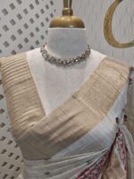Semi tussar with colourful big mango and floral design - Image 3