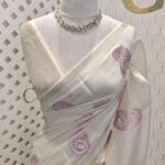 Tissue with mango applique work