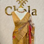 Tussar silk with big floral and leafy print