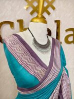 Tussar with gothic print big border - Image 2