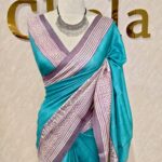 Tussar with gothic print big border