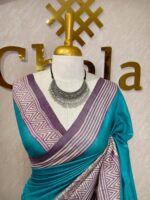 Tussar with gothic print big border - Image 3