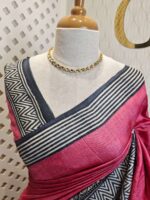 Tussar with gothic print big border - Image 6
