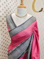 Tussar with gothic print big border - Image 5