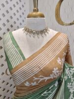 Tussar with duel colour body and line border - Image 6