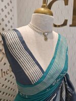 Tussar with duel colour body and line border - Image 2