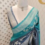 Tussar with duel colour body and line border