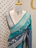 Tussar with duel colour body and line border