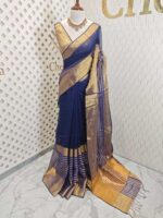 Linen with stripes pattern and wide border - Image 5