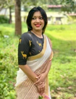 Linen with stripes pattern and wide border - Image 2