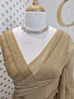 Linen Embroidery with flowers squares stripes and zigzag patterns - Image 3