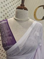 Mul cotton with stripes pattern on pallu and plus like design - Image 6