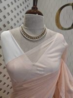 Mul cotton with stripes pattern on pallu and plus like design - Image 3