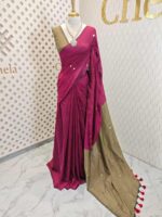 Mul cotton with double colour and golden sequence work - Image 22