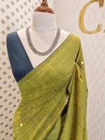 Mul cotton with double colour and golden sequence work - Image 11