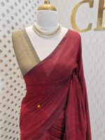Mul cotton with double colour and golden sequence work - Image 5