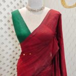 Mul cotton with double colour and golden sequence work