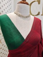 Mul cotton with double colour and golden sequence work - Image 2