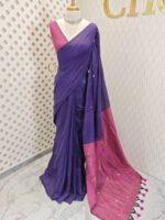 Mul cotton with double colour and golden sequence work - Image 31