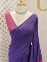 Mul cotton with double colour and golden sequence work - Image 29