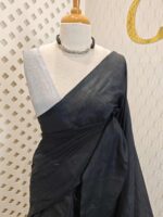 Mul cotton with copper and silver tissue pallu - Image 17