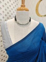 Mul cotton with copper and silver tissue pallu - Image 15