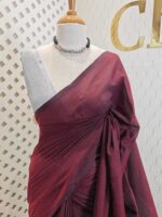 Mul cotton with copper and silver tissue pallu - Image 11