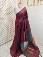 Mul cotton with copper and silver tissue pallu - Image 13