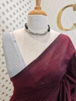 Mul cotton with copper and silver tissue pallu - Image 12