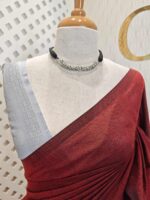 Mul cotton with copper and silver tissue pallu - Image 9