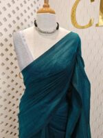 Mul cotton with copper and silver tissue pallu