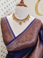 Organza banarasi with sunflower like flower buttas - Image 9