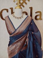 Organza banarasi with spade shape buttas