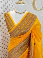 Organza banarasi with big and small mango design on border