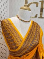 Organza banarasi with big and small mango design on border - Image 2