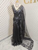 Organza with beaded scallop and beads, sequence on turkish floral motif - Image 4