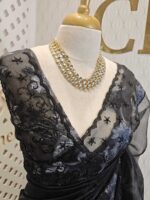Organza with beaded scallop and beads, sequence on turkish floral motif - Image 2