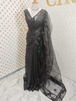 Organza with beaded scallop and beads, sequence on turkish floral motif - Image 7