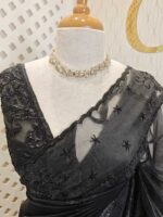 Organza with beaded scallop and beads, sequence on turkish floral motif - Image 6