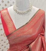 Soft katan with creeper plant design and contrast border - Image 21