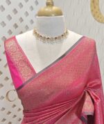 Soft katan with creeper plant design and contrast border - Image 18