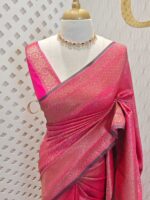 Soft katan with creeper plant design and contrast border - Image 17