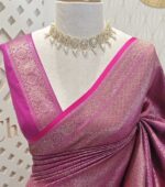 Soft katan with creeper plant design and contrast border - Image 15