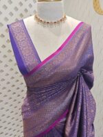 Soft katan with creeper plant design and contrast border - Image 5