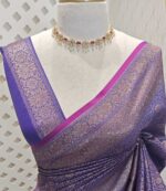 Soft katan with creeper plant design and contrast border - Image 6