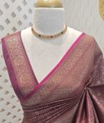 Soft katan with creeper plant design and contrast border - Image 9