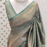 Soft katan with tree-like brocade pattern